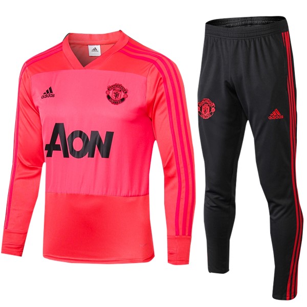 Survetement Football Manchester United 2018-19 Rouge Clair Noir